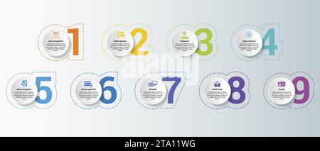 Infographics with Banking Operation theme icons, 10 steps. Such as deposits acceptance, lending of funds, funds remittance, lockers safe deposits and Stock Vector