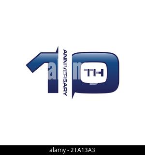 Template logo 10th anniversary years logo.-vector illustration. 10th anniversary logo perfect logo design for anniversary celebration Stock Vector