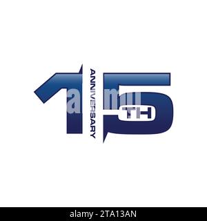 Template logo 15th anniversary years logo.-vector illustration. 15th anniversary logo perfect logo design for anniversary celebration Stock Vector