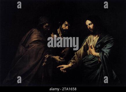 The Tribute to Caesar c. 1620 by Valentin De Boulogne Stock Photo