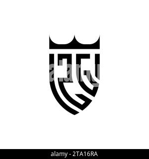 ZG Luxury initial logo letters in high quality professional design that will print well Stock Vector