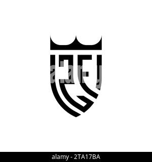 ZF Luxury initial logo letters in high quality professional design that will print well Stock Vector