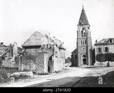 WW1 World War I - Barcy Church, Battle of Meaux Stock Photo