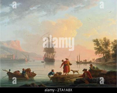 Coastal Scene 1781 by Claude-Joseph Vernet Stock Photo