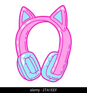 Illustration of headphones. Colorful cute icon. Creative symbol in cartoon style. Stock Vector