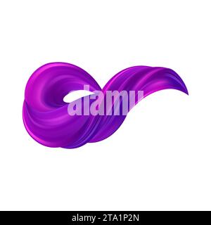 3d Brushstroke multicolor gradient texture brush ribbon isolated on white. abstract colorful wave flow design elements. Vector illustration Stock Vector