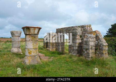 Ruins of the Clocher Saint-Leger, St-Valery-en-Caux, Seine-Maritime, Normandy, France Stock Photo