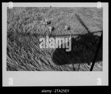 Soldiers of the Army of the Republic of Vietnam (ARVN), including Vietnamese Marines, depicted on July 26, 1962 during the Vietnam War. The image captures military activities and the presence of ARVN troops during the war. Stock Photo