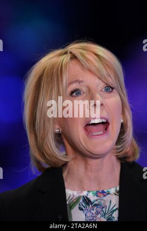 Sports presenter Hazel Irvine on day four of the 2023 MrQ UK Championship at the York Barbican. Picture date: Tuesday November 28, 2023. Stock Photo