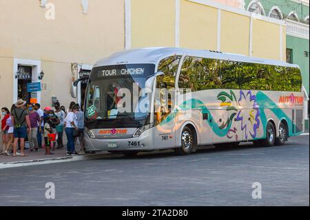 Buds with tourists, City of Valladolid, Yucatan Mexico Stock Photo