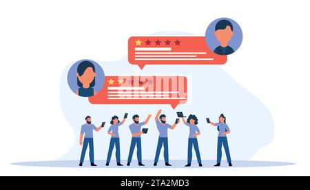Quality of a service is often evaluated through customer feedback, and positive reviews from satisfied clients can boost vector illustration. Featurin Stock Vector