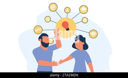 Managing a team of graphic designers and web developers requires effective desktop and project management applications vector illustration. business r Stock Vector