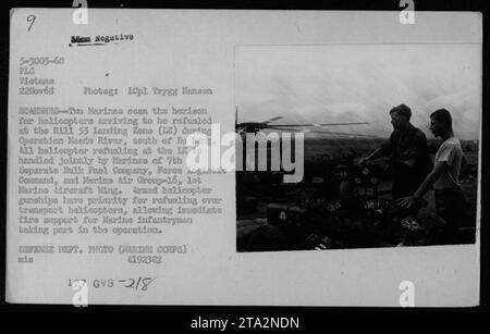 Marines from the 7th Separate Bulk Fuel Company are pictured setting up ...