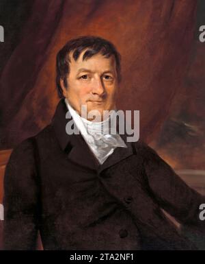 John Jacob Astor (1763-1848), the German born businessman, who was the first multi-millionaire in America. Portrait by John Wesley Jarvis, oil on canvas, c.1825. Stock Photo