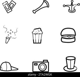 Set of different sport stadium icons Flat design Vector Stock Vector