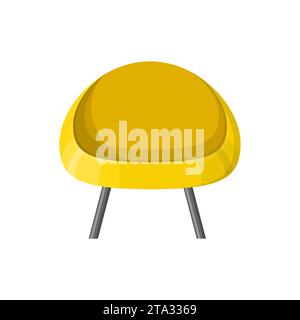 Stylish yellow comfortable modern armchair in flat style isolated on white background. Part of the interior of a living room or office. Stock Vector
