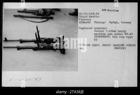 U.S. Marines display captured weapons in Vietnam on February 28, 1967 ...
