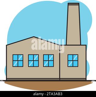 Industrial urban building icon. Factory plant symbol Stock Vector Image ...
