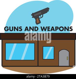 Facade of gun shop flat vector Stock Vector Image & Art - Alamy