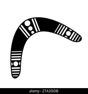 Traditional wooden boomerang icon isolated on white background. Australian native hunting and sport weapon. Aboriginal wooden boomerang. Stock Vector