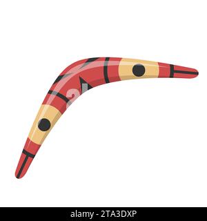 Traditional wooden boomerang icon isolated on white background. Australian native hunting and sport weapon. Aboriginal wooden boomerang. Stock Vector