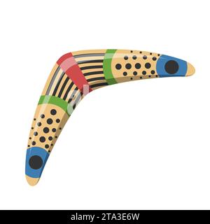 Traditional wooden boomerang icon isolated on white background. Australian native hunting and sport weapon. Aboriginal wooden boomerang. Stock Vector