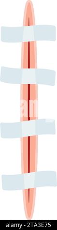 Incision suture icon cartoon vector. Medicine body care. Anatomy sewing ...