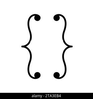 Curly braces icon for graphic design isolated on white background, Brackets symbolic elements. Vector illustration. Stock Vector