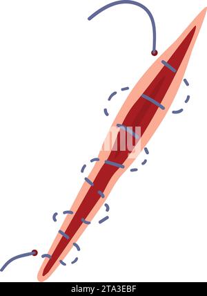 Tool scalpel suture icon cartoon vector. Health medical. Skin surgery ...