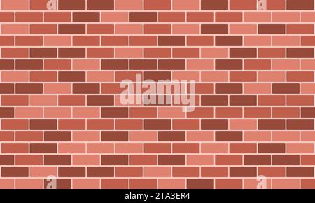 Brick wall background, Masonry red or brown brick. Vector illustartion. Stock Vector