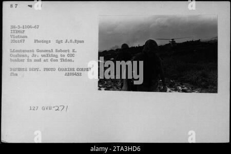 Lt. Gen. Robert E. Cushman, Jr. at Con Thien Command Operation Center ...