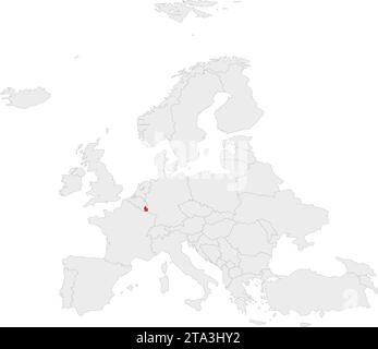 Location map of the GRAND DUCHY OF LUXEMBOURG, EUROPE Stock Vector