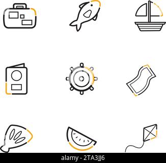 Fish flat icon set Stock Vector Image & Art - Alamy