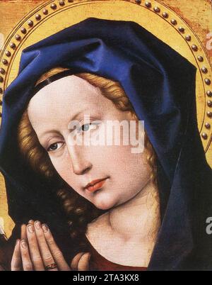 Blessing Christ and Praying Virgin (detail) c. 1424 by Master Of Flemalle Stock Photo