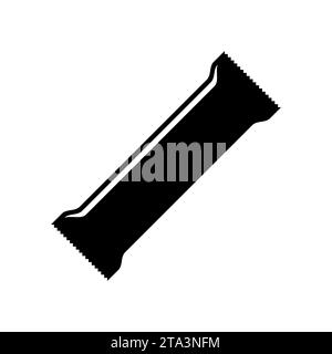 Chocolate bar of candy bar icon isolated on white background. Sweet snack bar package template. Dessert food vector illustration. Stock Vector