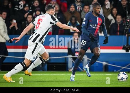 Paris, France. 28th Nov, 2023. Ousmane DEMBELE of PSG during the UEFA Champions League, Group F football match between Paris Saint-Germain and Newcastle United on November 28, 2023 at Parc des Princes stadium in Paris, France - Photo Matthieu Mirville/DPPI Credit: DPPI Media/Alamy Live News Stock Photo