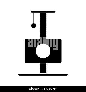 Cat tower icon and scratching postbisolated on white background. Cat tree icon with cat house, Furniture for kittens. Cat playground accessories Stock Vector