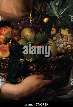Boy with a Basket of Fruit (detail) c. 1593 by Caravaggio Stock Photo ...