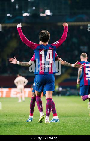 Raphinha of FC Barcelona celebrates scoring his team's first goal ...