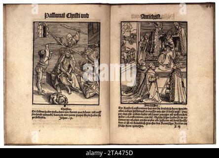 Passional Christi und Antichristi 1521 by Lucas The Elder Cranach Stock Photo