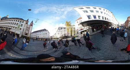 360 degree panoramic view of Germany Wurzburg Castle Tower in old town area