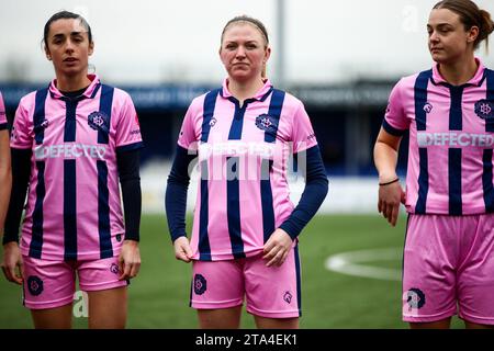 Phoebe Read (15 Dulwich Hamlet), Erin Corrigan (12 Dulwich Hamlet), Asia Harbour Brown (3 Dulwich Hamlet) Stock Photo