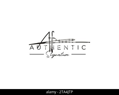 AF Signature Logo Template Vector. Stock Vector