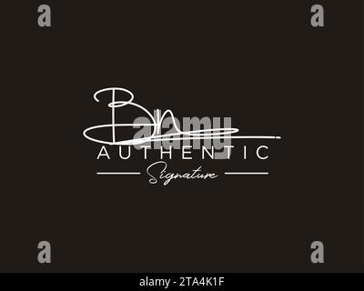 BN Signature Logo Template Vector. Stock Vector