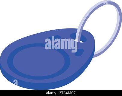 Rfid key tag icon isometric vector. Chip security door. Reader radio tag Stock Vector