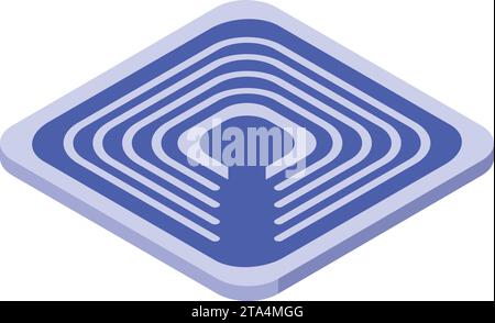 Smart tag icon isometric vector. Entry reader tag. Smart wireless label Stock Vector