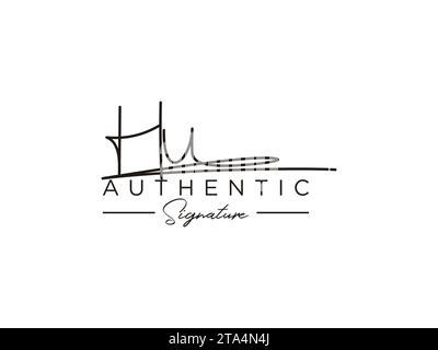 HU Signature Logo Template Vector. Stock Vector