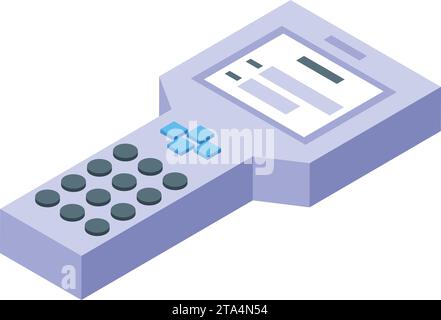 Verify rfid retail icon isometric vector. Access control tag. Radio copper label Stock Vector