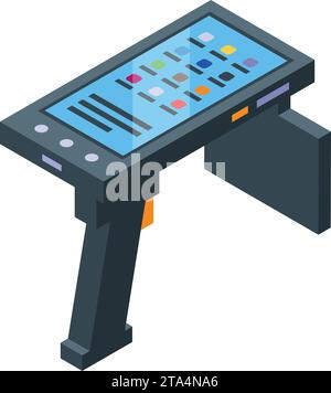 Antenna radio tag icon isometric vector. Control rfid gate. City security circuit Stock Vector