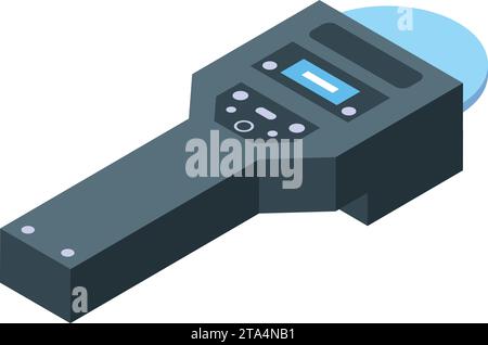 Device rfid icon isometric vector. Lock entry reader. Chip digital wire Stock Vector